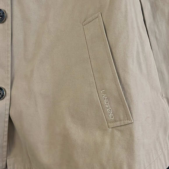 Lands' End Tan Cape Jacket with Notched Lapel - Picture 2 of 8